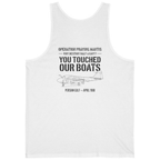 Operation Praying Mantis Back Print Tank Top - White back