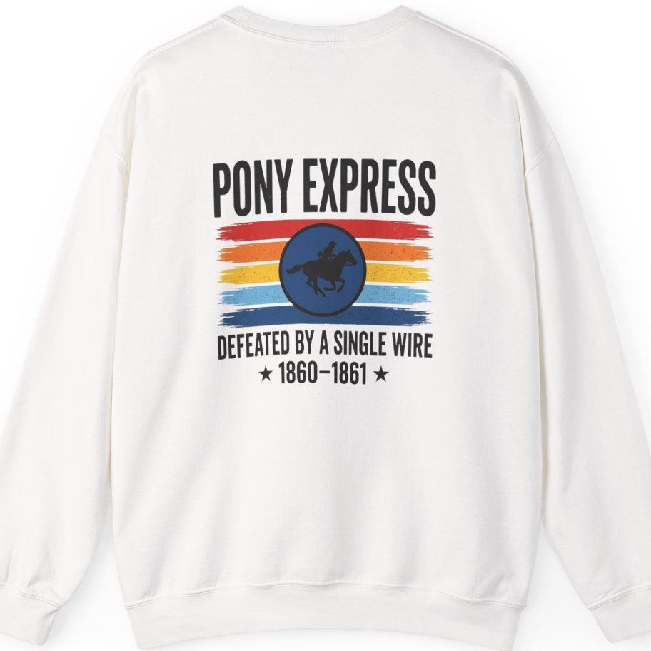 Pony Express Memorial Back Print Sweatshirt - White back