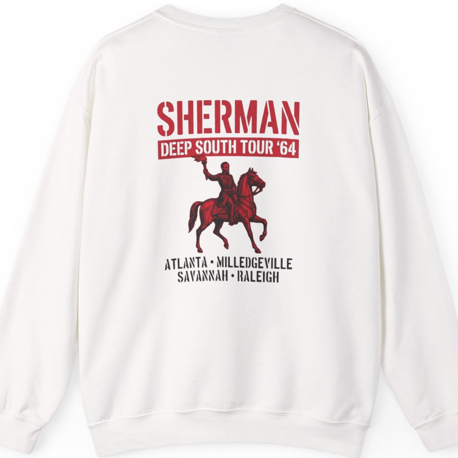 Sherman Deep South Tour Vintage Back Print Sweatshirt - White back