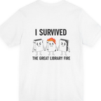 I Survived The Great Library Back Print Premium Tee - White back