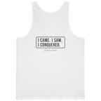 I Came I Saw I Back Print Tank Top - White back