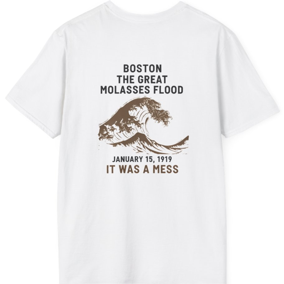 Boston The Great Molasses Flood Back Print T-Shirt - White back