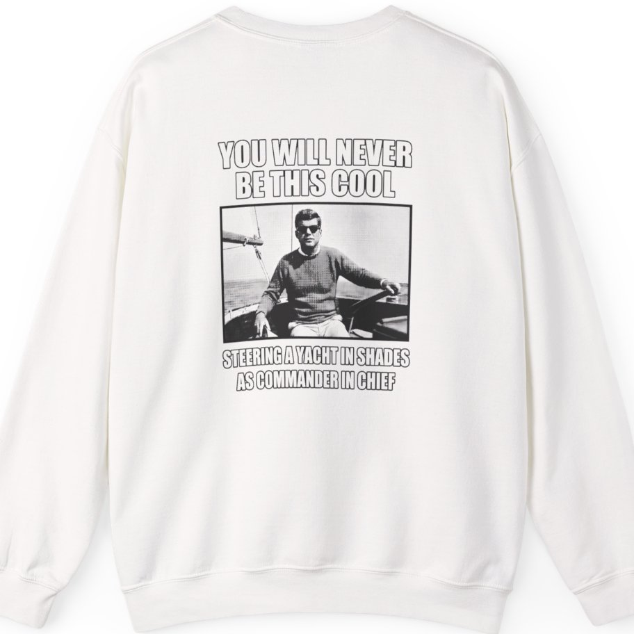 Jfk Yacht Sunglasses Flex Back Print Sweatshirt - White back