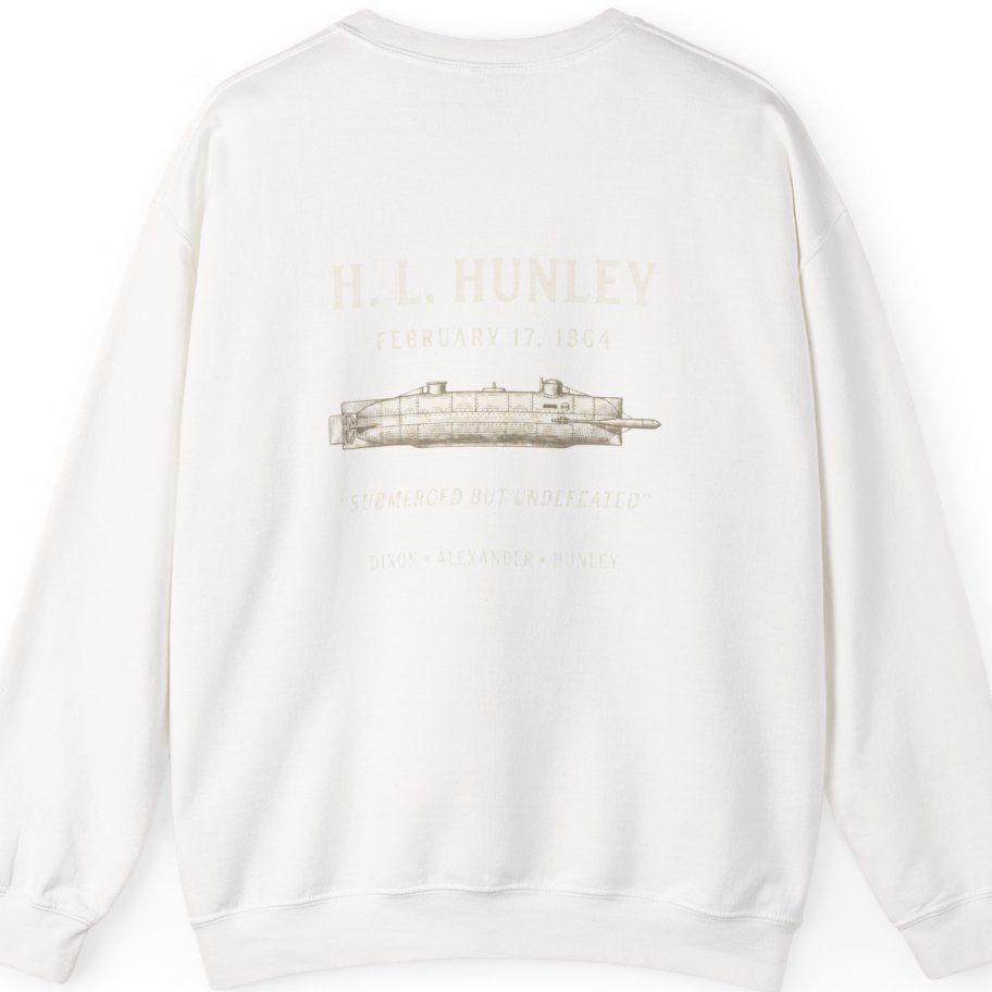 Css Hunley Submarine Memorial Back Print Sweatshirt - White back