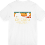 Chicago Great Fire 5K Retro Back Print Premium Tee - White back