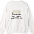 I Read The Book Back Print Sweatshirt - White back