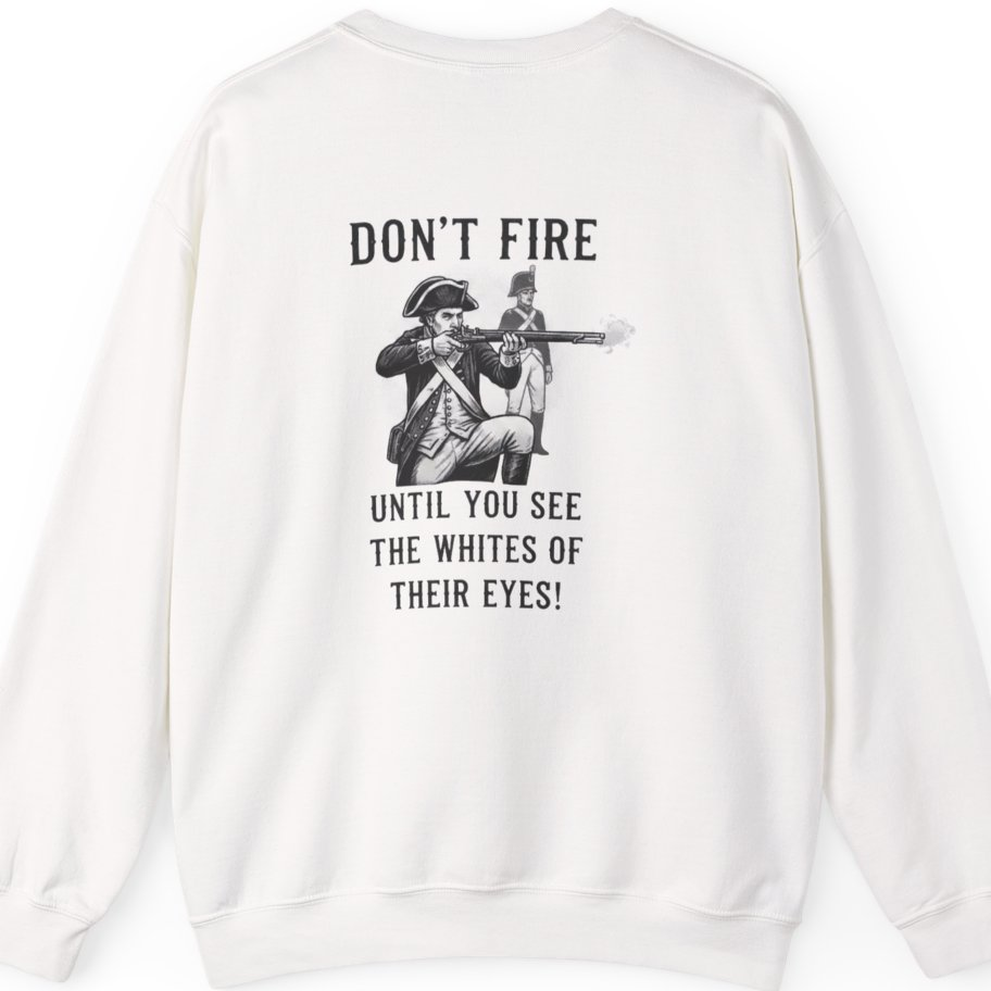 Don'T Fire Until You See Back Print Sweatshirt - White back