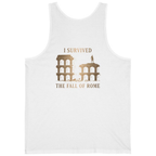 I Survived The Fall of Back Print Tank Top - White back