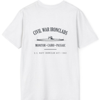 Civil War River Ironclads Back Print T-Shirt - White back