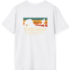 Chicago Great Fire 5K Retro Back Print T-Shirt - White back