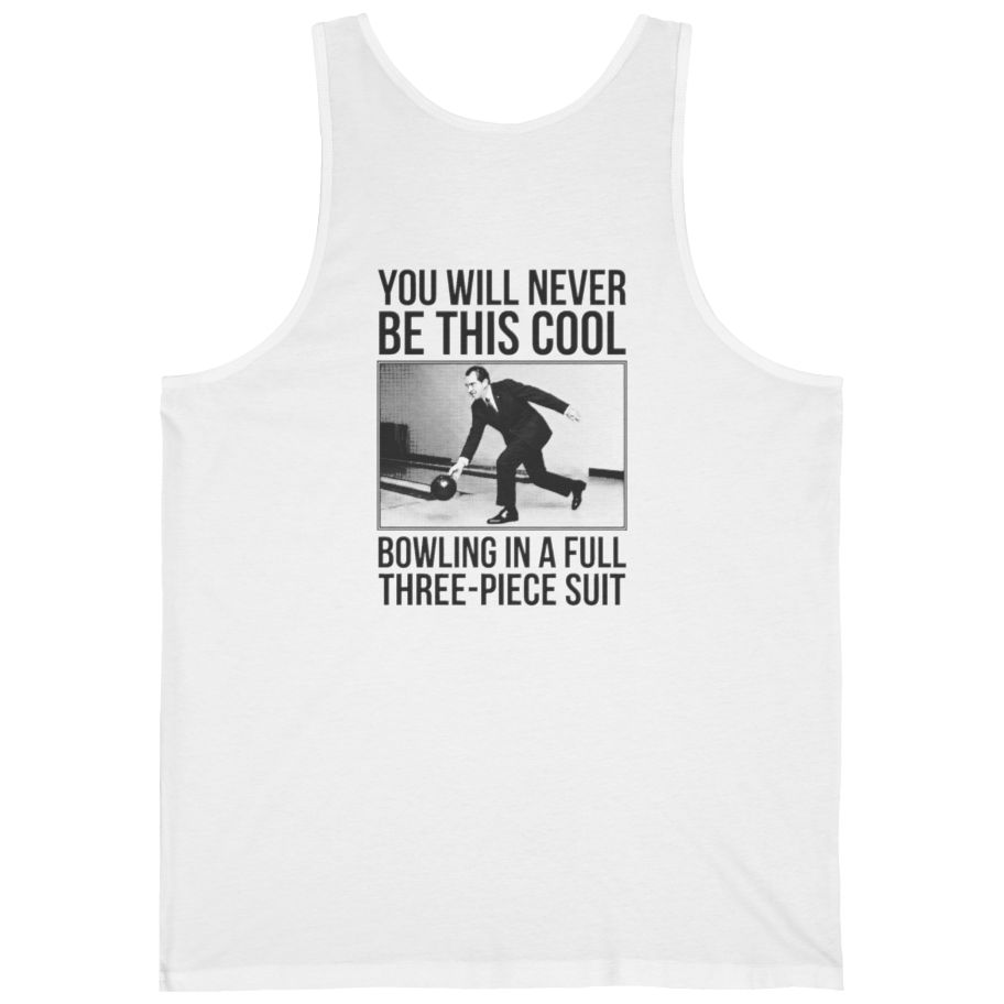 Nixon Suit Bowling Flex Back Print Tank Top - White back