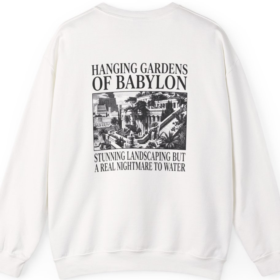 Hanging Gardens Landscaping Back Print Sweatshirt - White back