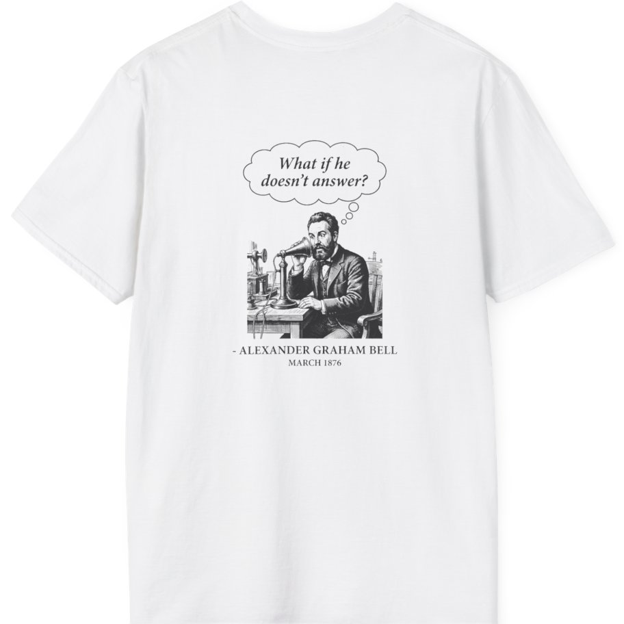 First Phone Call Panic Back Print T-Shirt - White back