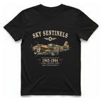 Sky Sentinels Fighter Plane T-Shirt - Black front