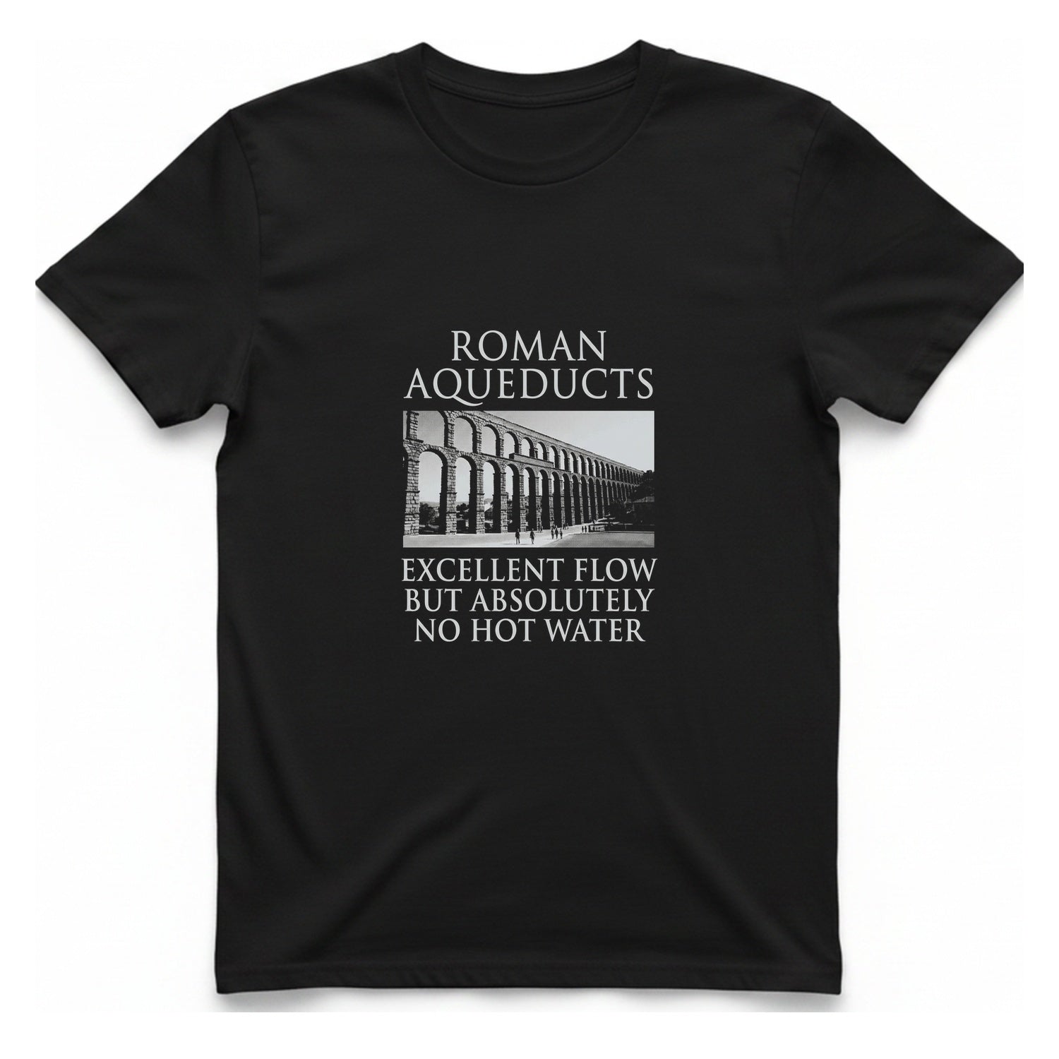 Roman Aqueducts Service Review T-Shirt - Black front