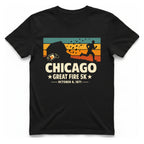 Chicago Great Fire 5K Retro T-Shirt - Black front