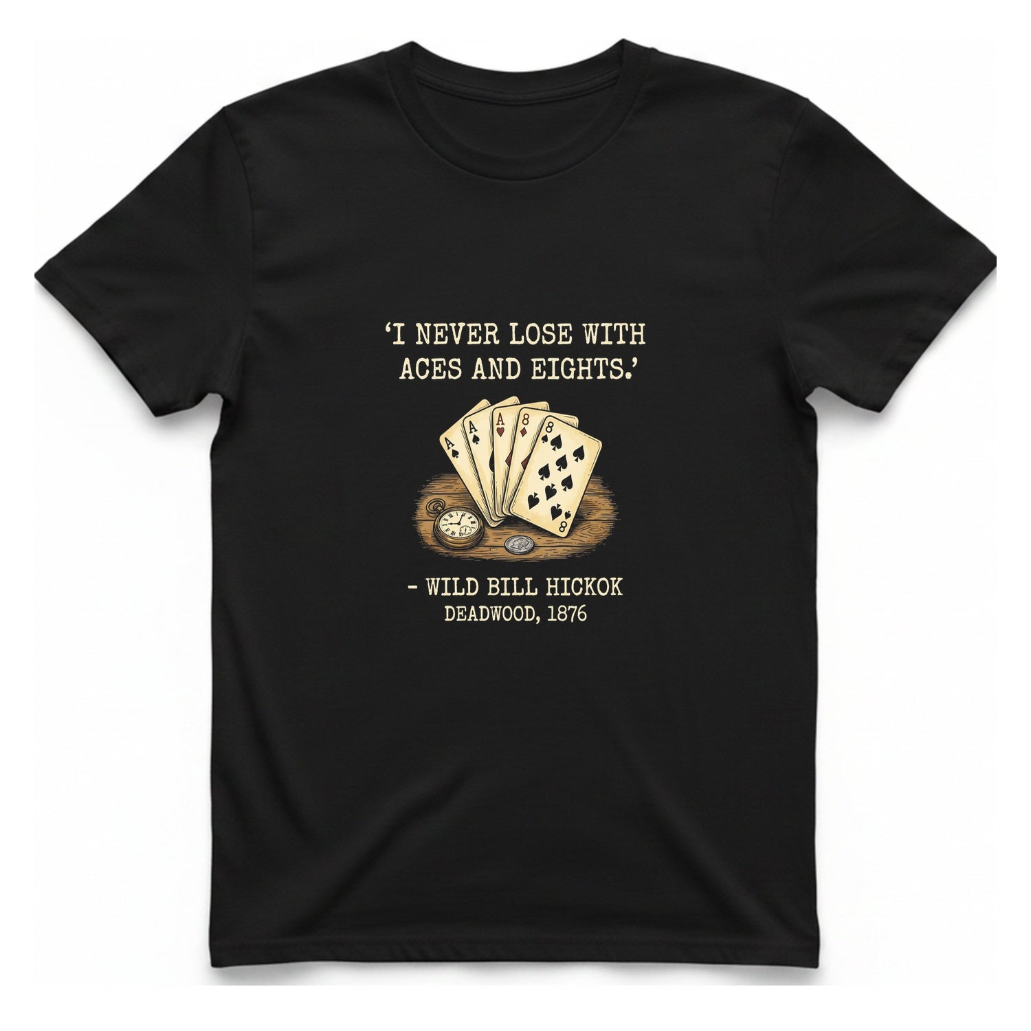 Dead Mans Hand Poker T-Shirt - Black front