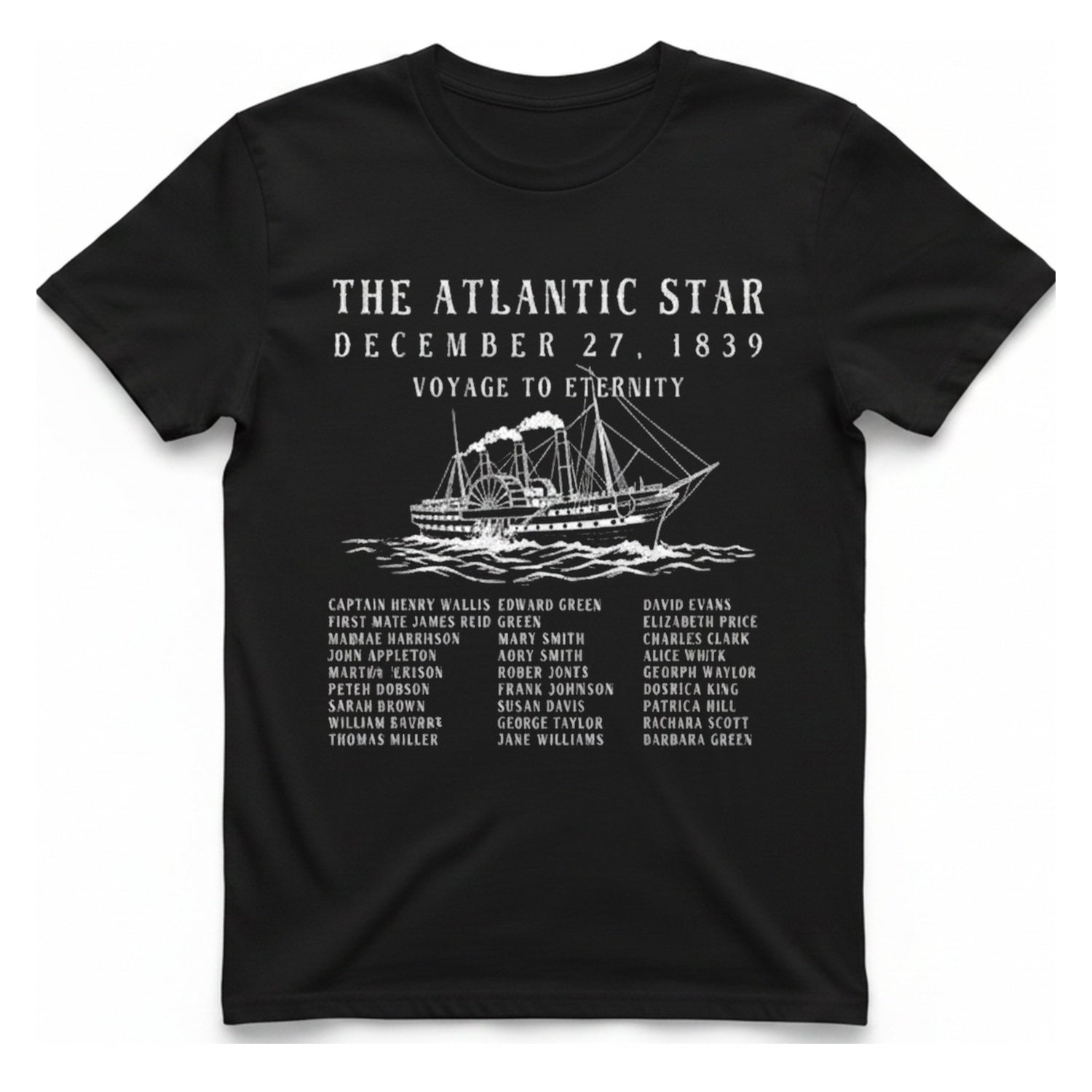 The Atlantic Star T-Shirt - Black front