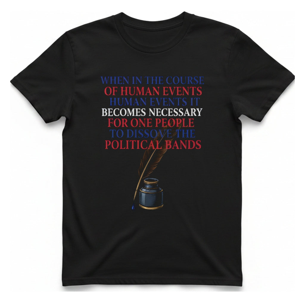 Declaration of Independence Preamble T-Shirt - Black front