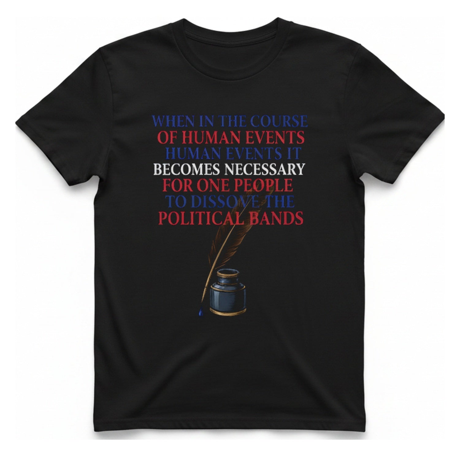 Declaration of Independence Preamble T-Shirt - Black front
