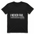Gandhi Never Fails T-Shirt - Black front