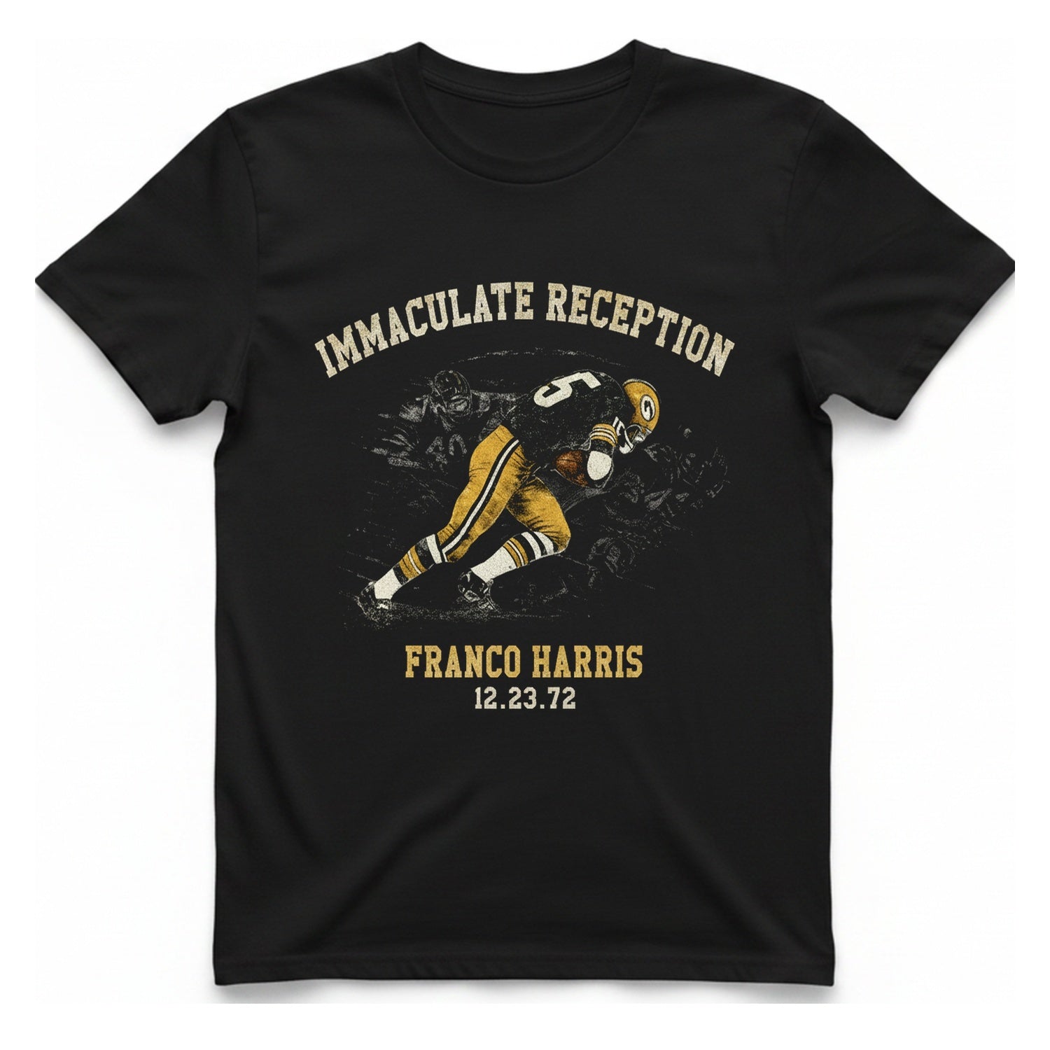 Immaculate Reception Franco Harris T-Shirt - Black front