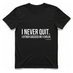 Confucius Never Quit T-Shirt - Black front