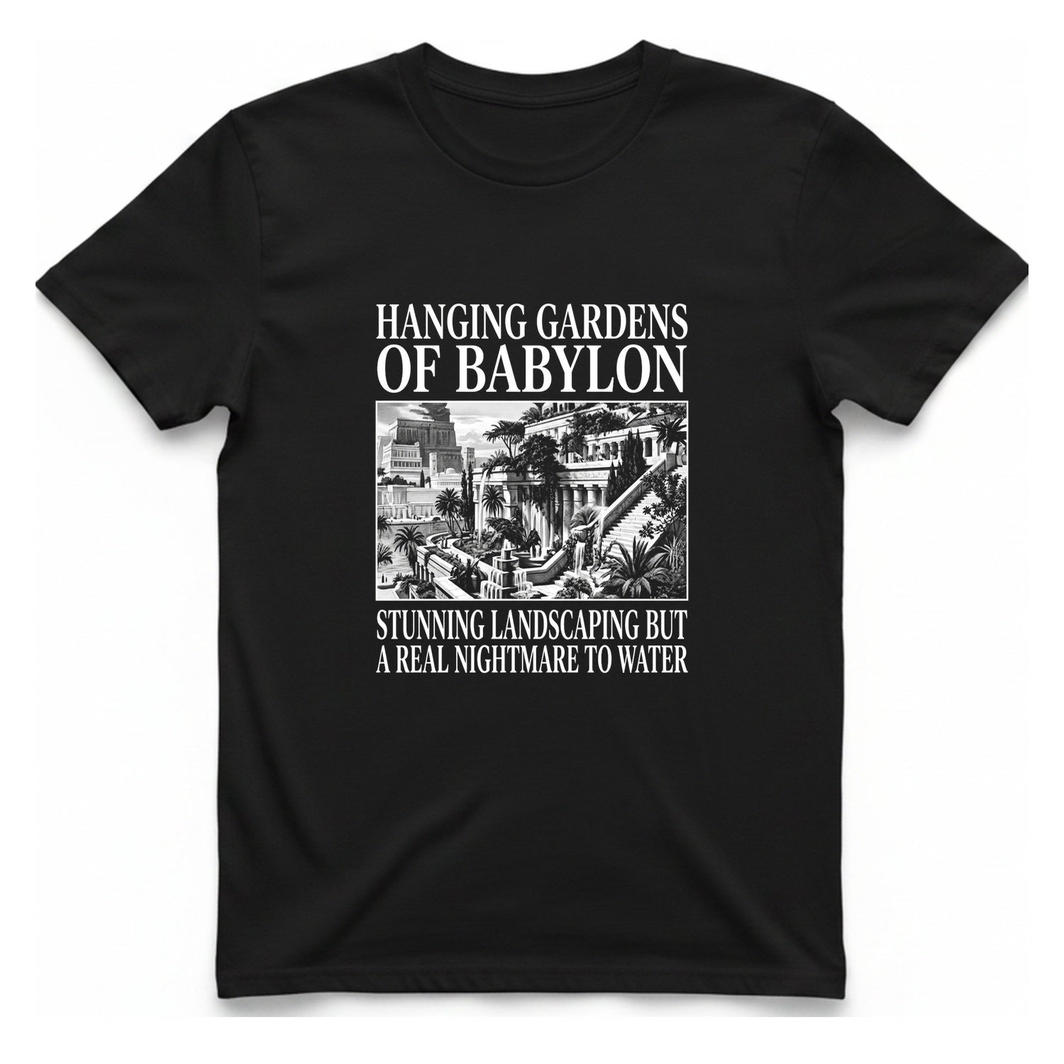 Hanging Gardens Landscaping T-Shirt - Black front