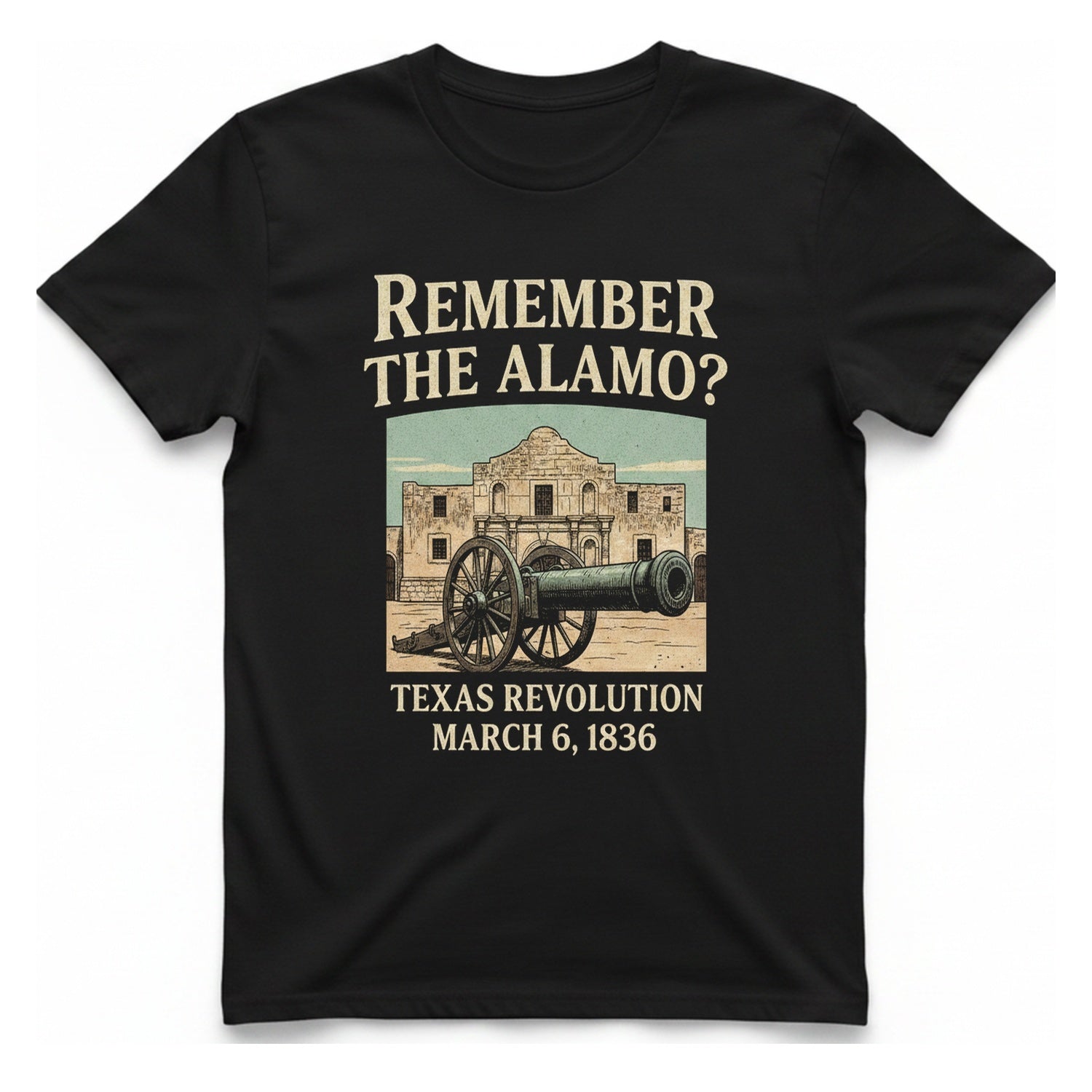 Remember The Alamo T-Shirt - Black front