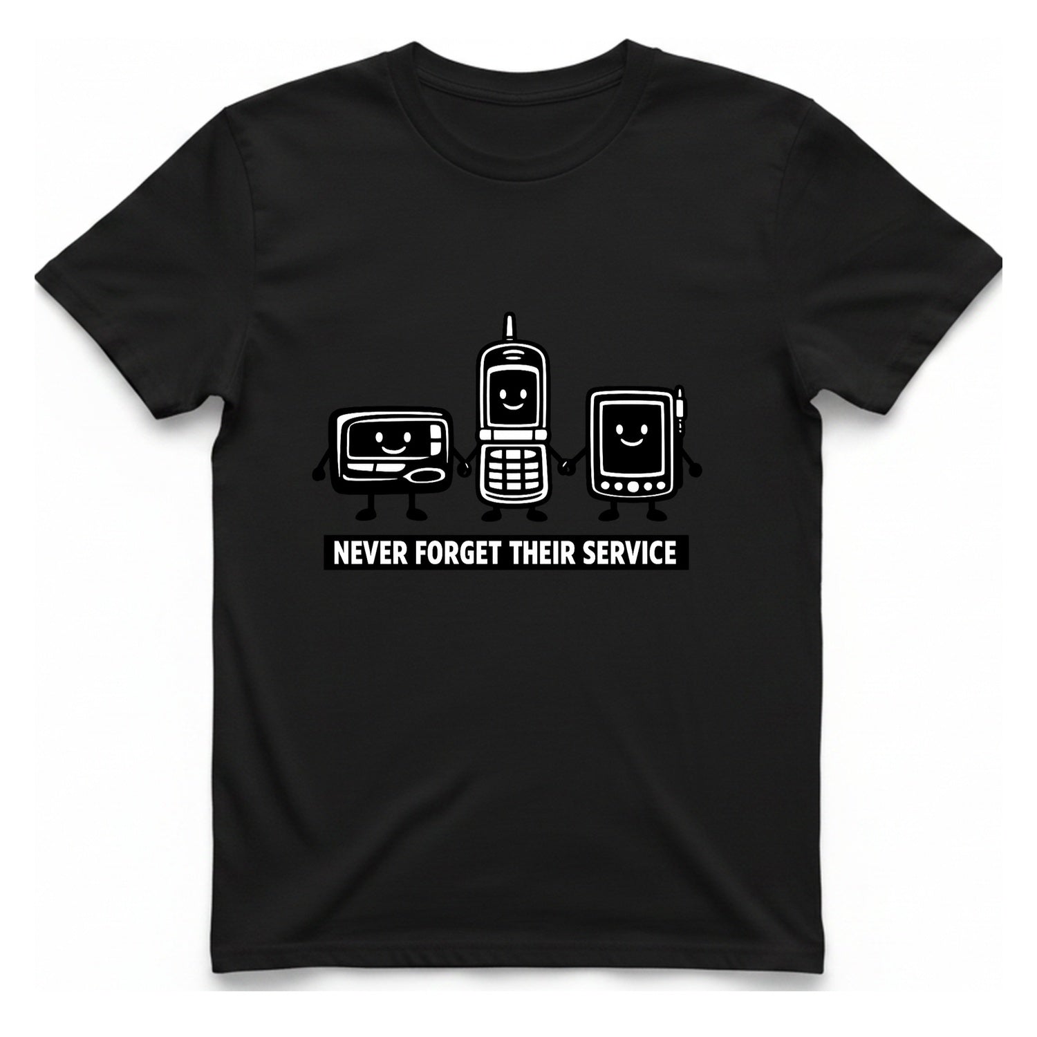 Never Forget Their Service Obsolete T-Shirt - Black front