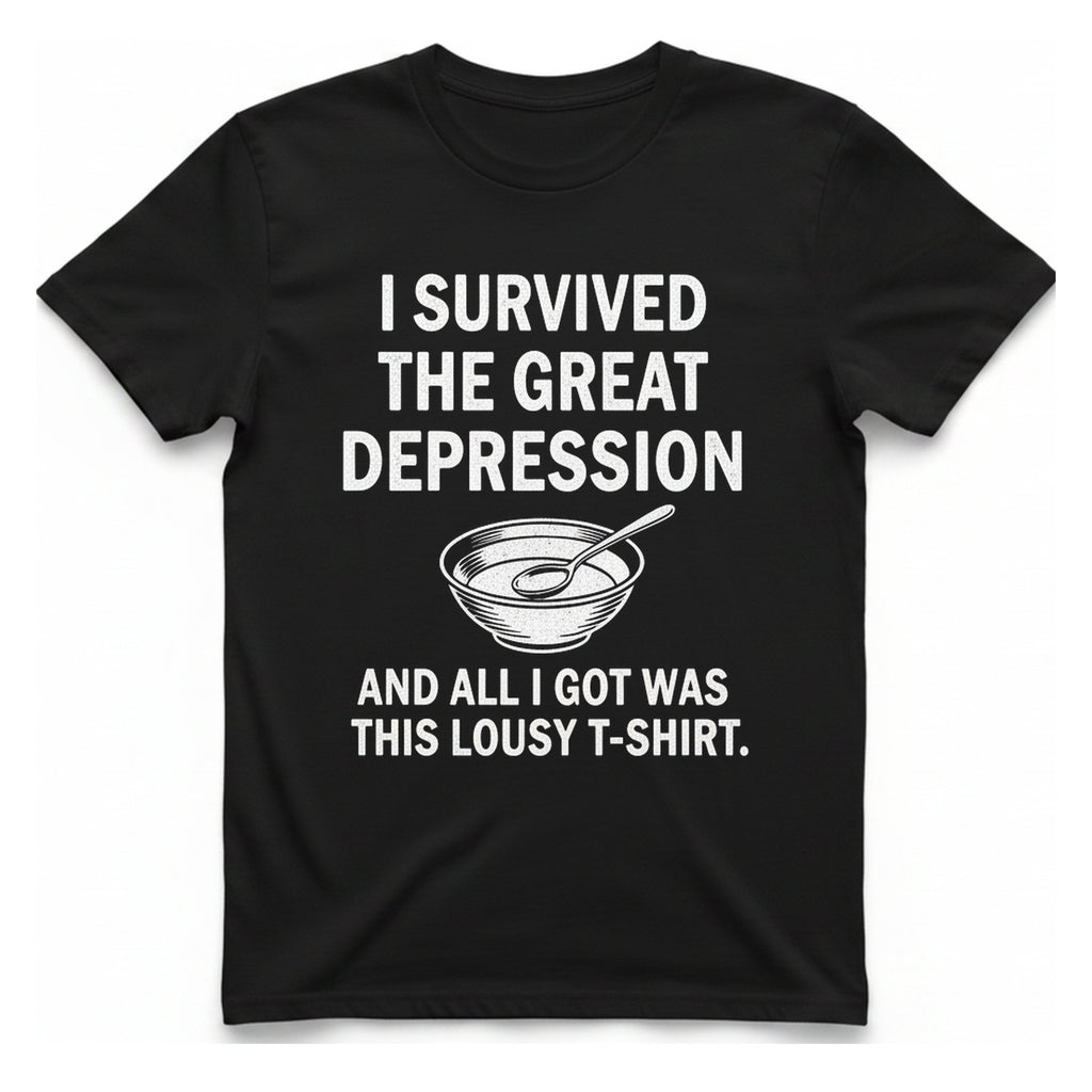 Great Depression T-Shirt - Black front