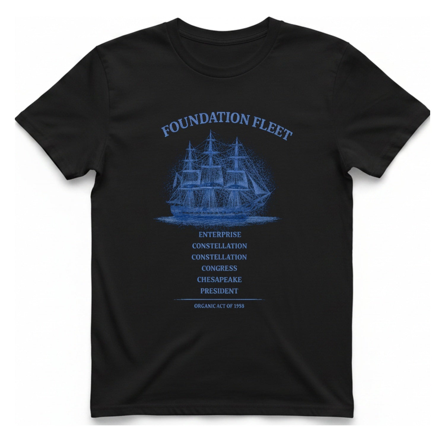Foundation Fleet Organic Act T-Shirt - Black front