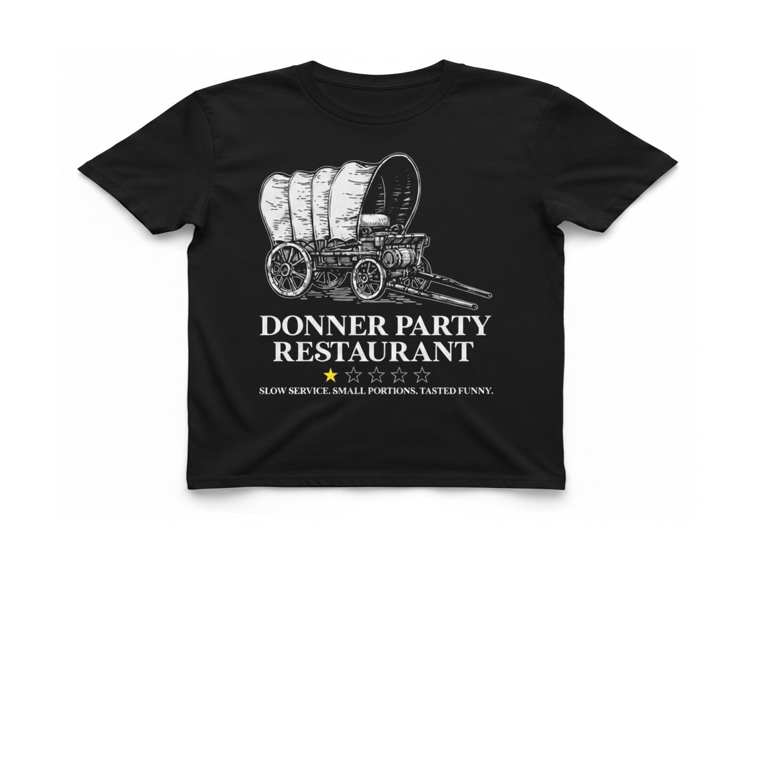 Donner Party Restaurant T-Shirt - Black front