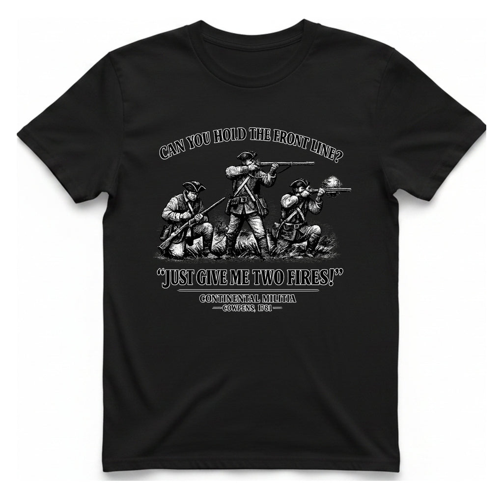 Continental Militia Two Fires Cowpens T-Shirt - Black front