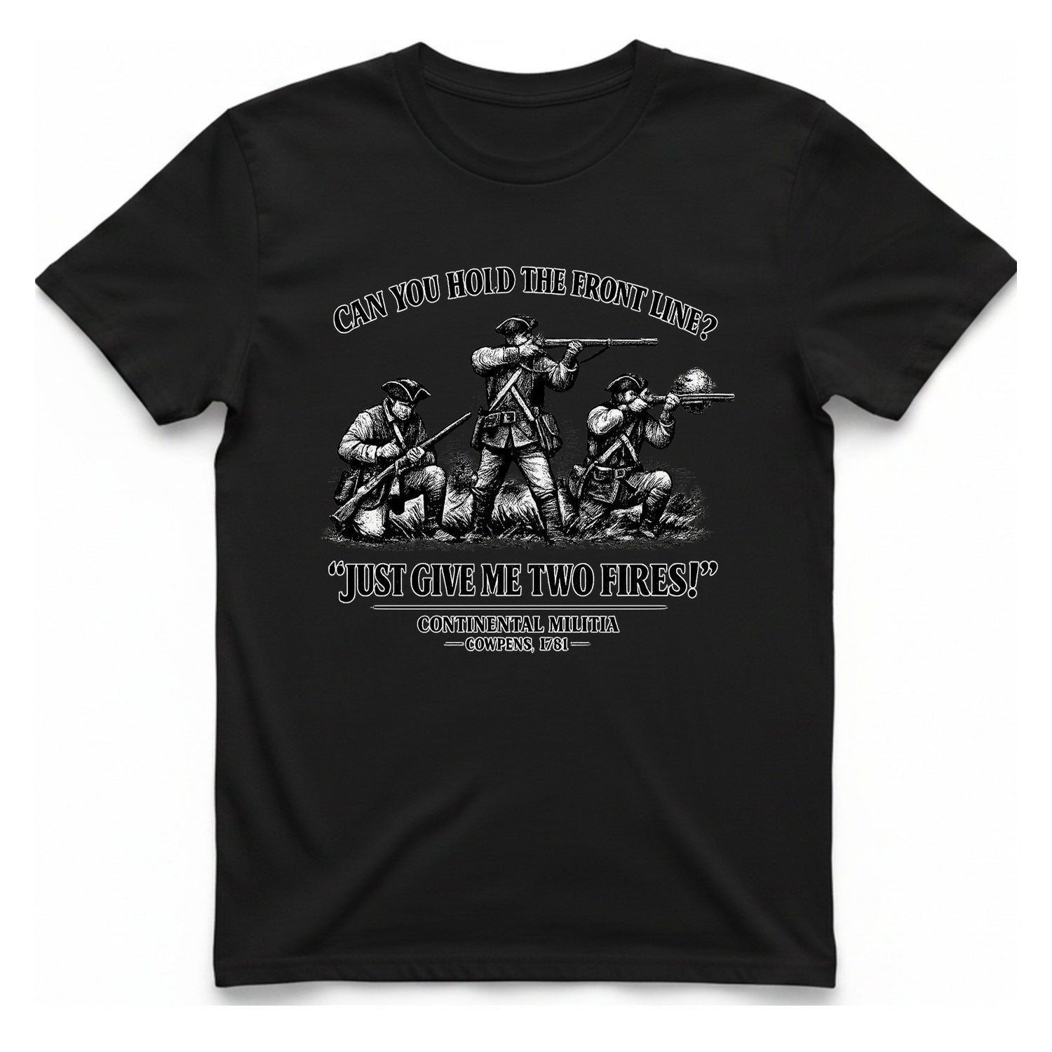 Continental Militia Two Fires Cowpens T-Shirt - Black front