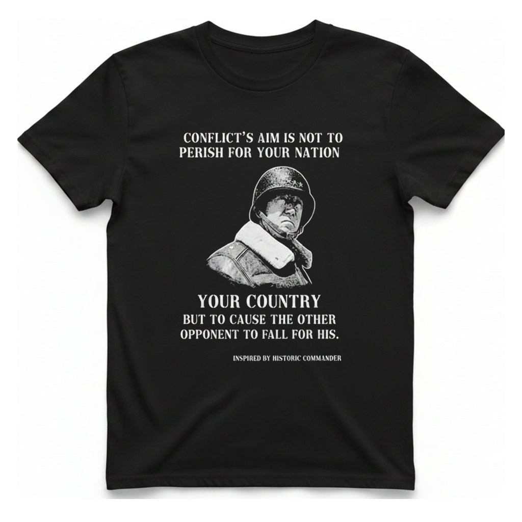 Historic Commander Quote T-Shirt - Black front
