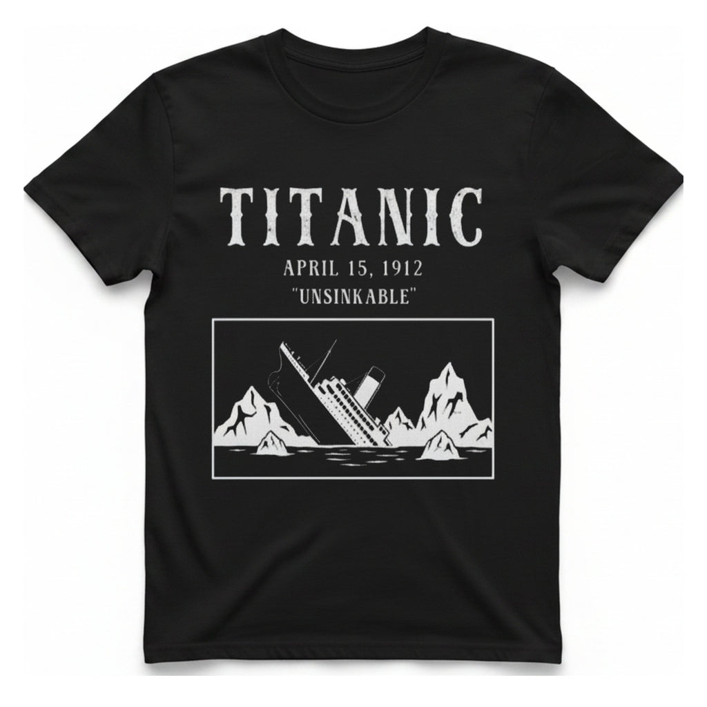 Titanic Unsinkable T-Shirt - Black front