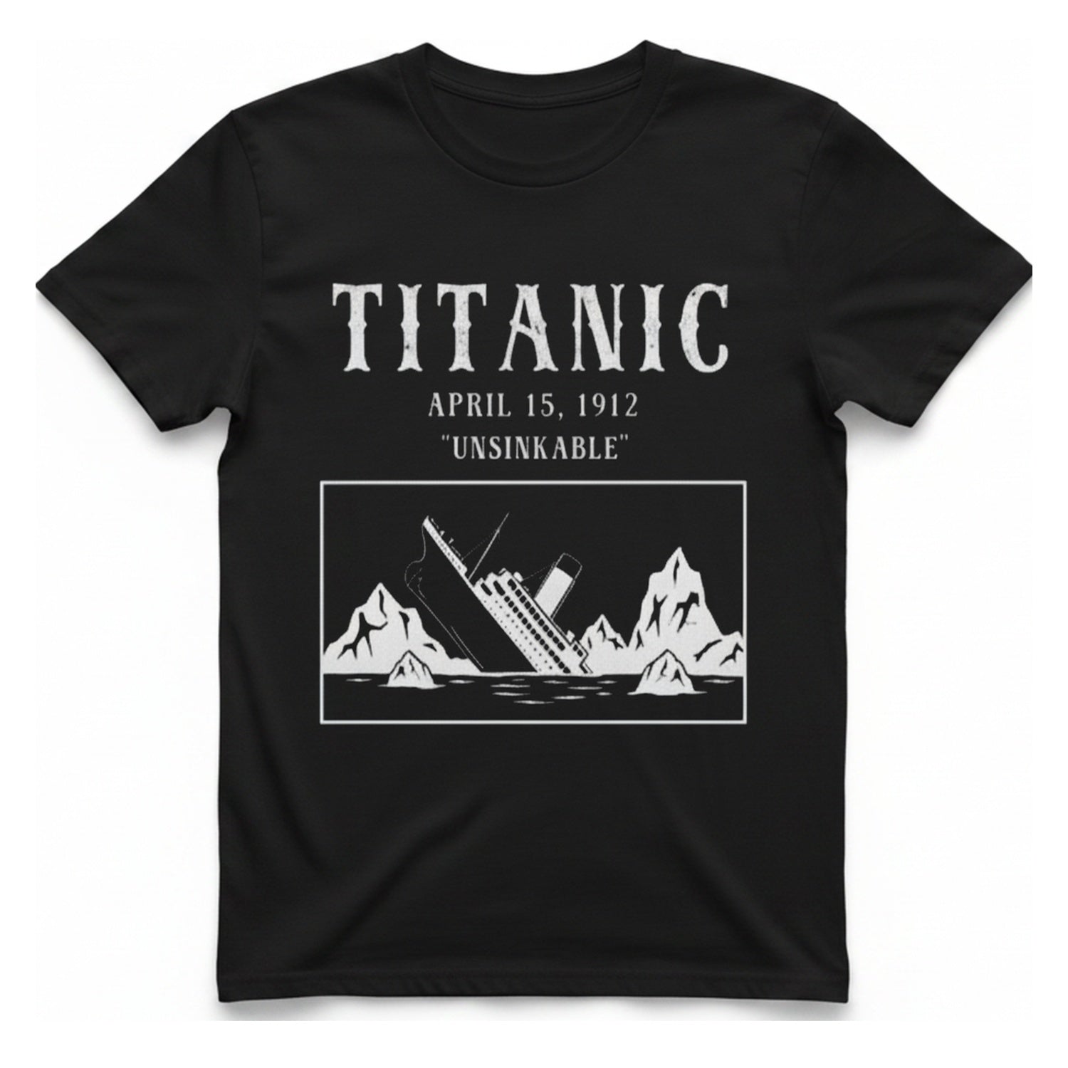 Titanic Unsinkable T-Shirt - Black front