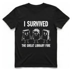 I Survived The Great Library T-Shirt - Black front