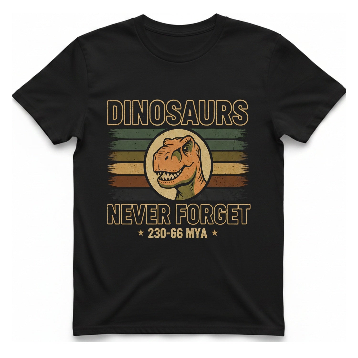Dinosaurs Never Forget T-Shirt - Black front