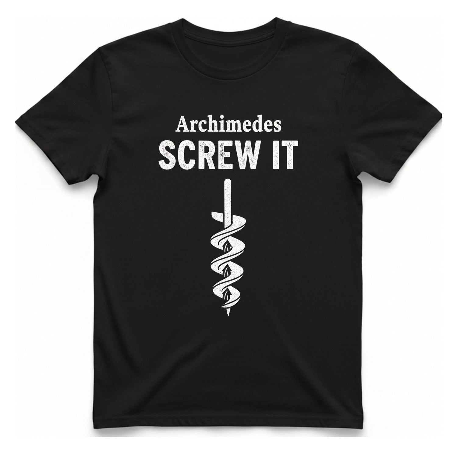 Archimedes Screw It T-Shirt - Black front