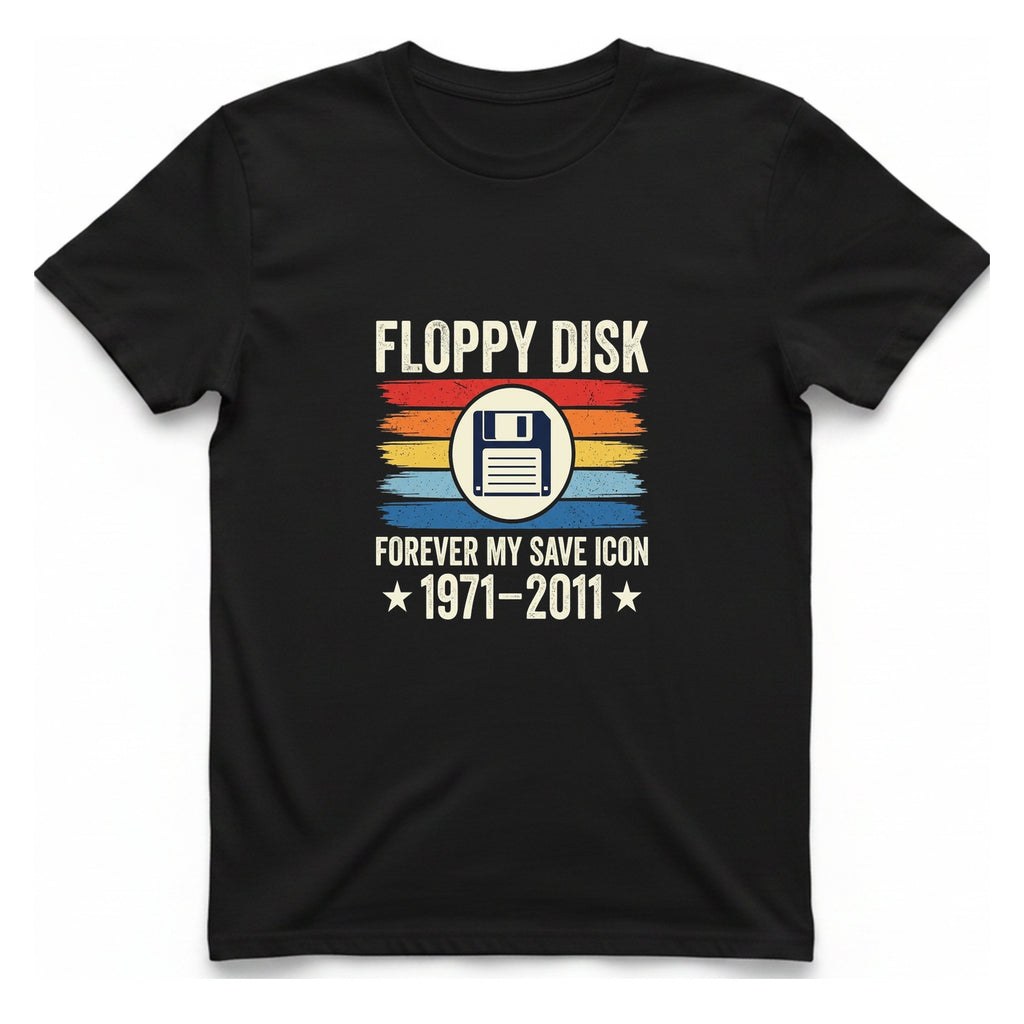 Floppy Disk Memorial T-Shirt - Black front