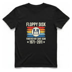 Floppy Disk Memorial T-Shirt - Black front
