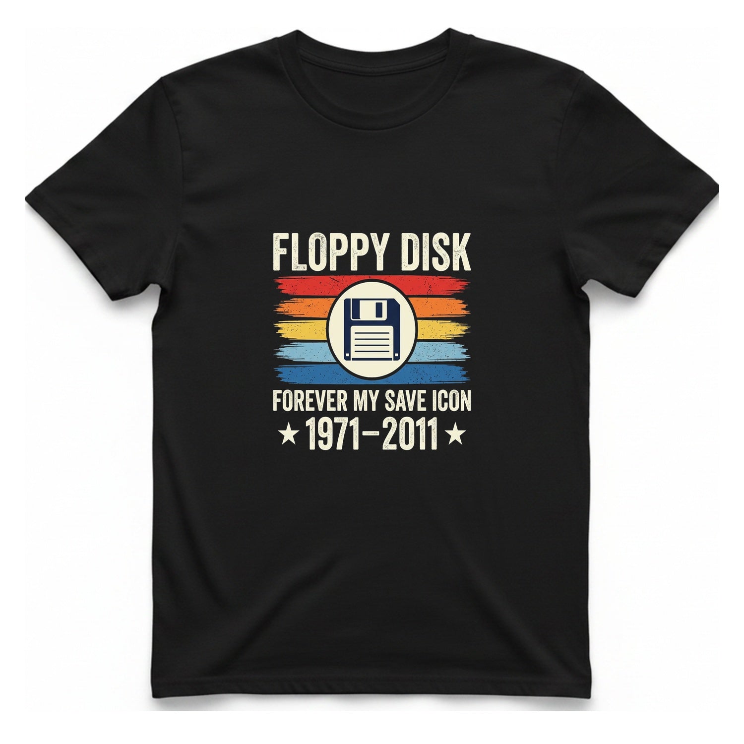 Floppy Disk Memorial T-Shirt - Black front