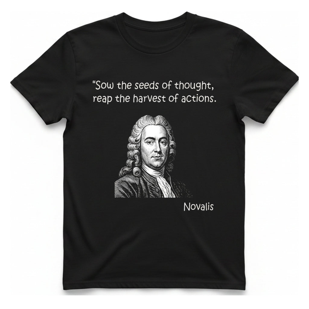 Novalis Seeds Thought T-Shirt - Black front