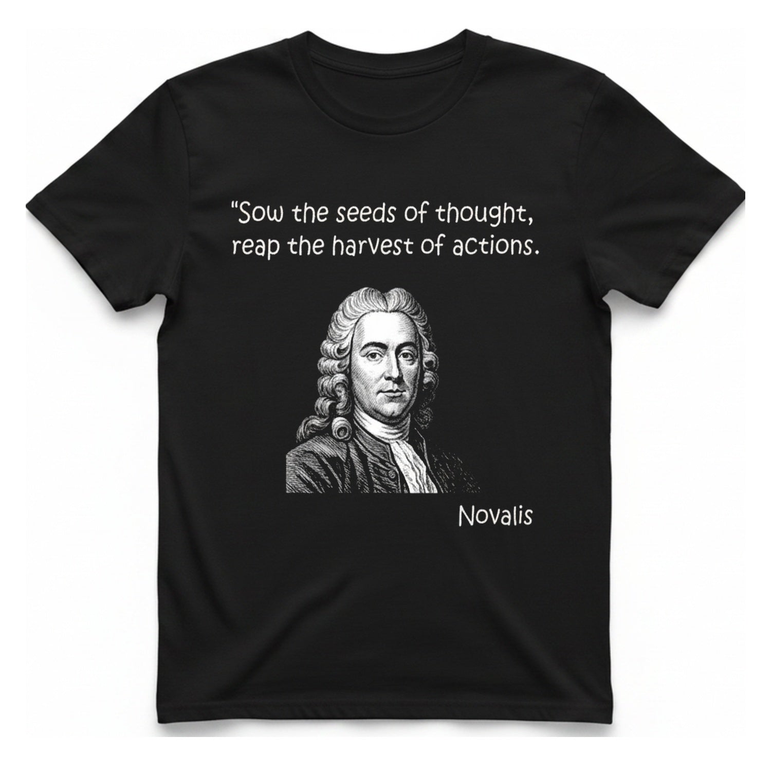Novalis Seeds Thought T-Shirt - Black front