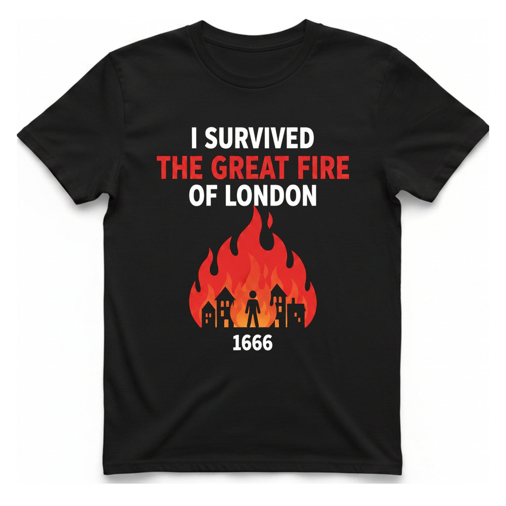 I Survived The Great Fire T-Shirt - Black front