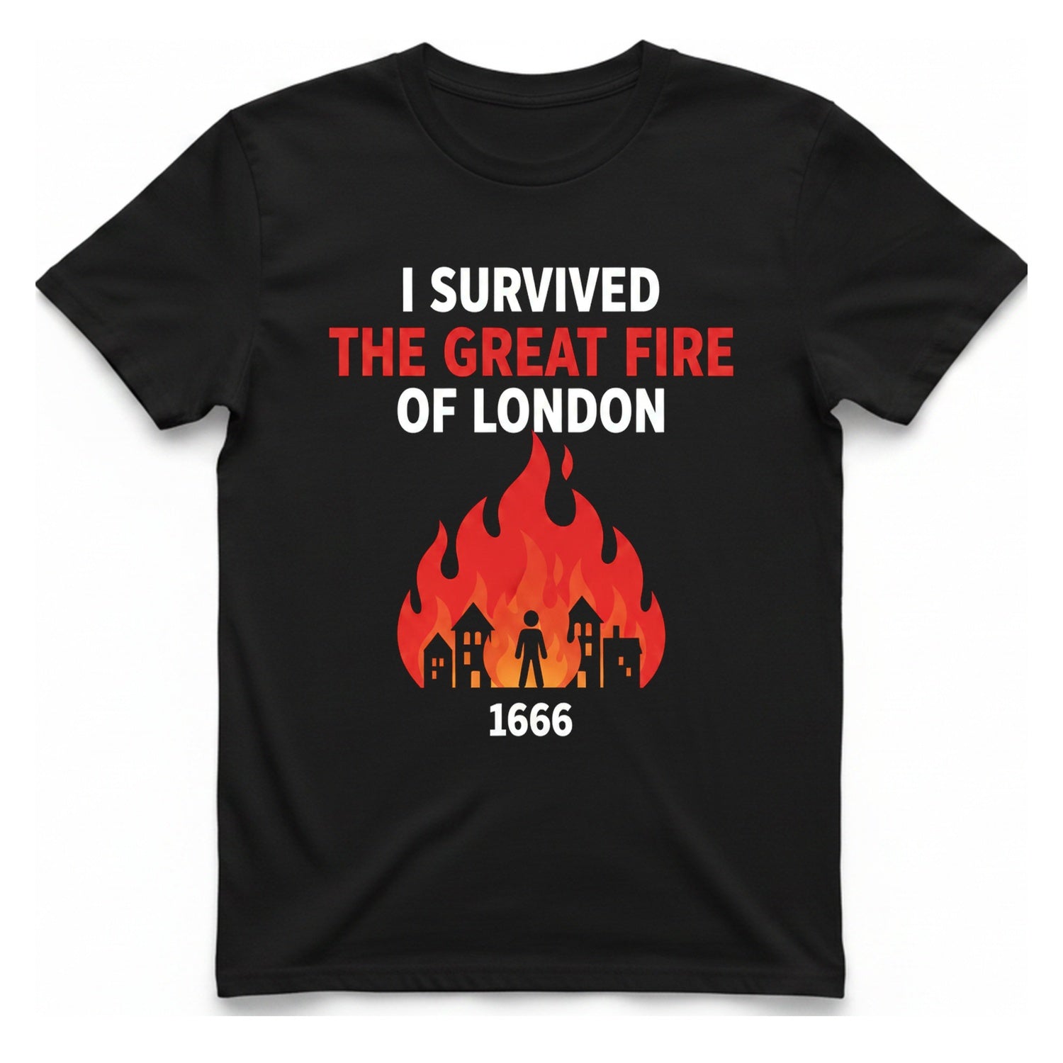 I Survived The Great Fire T-Shirt - Black front