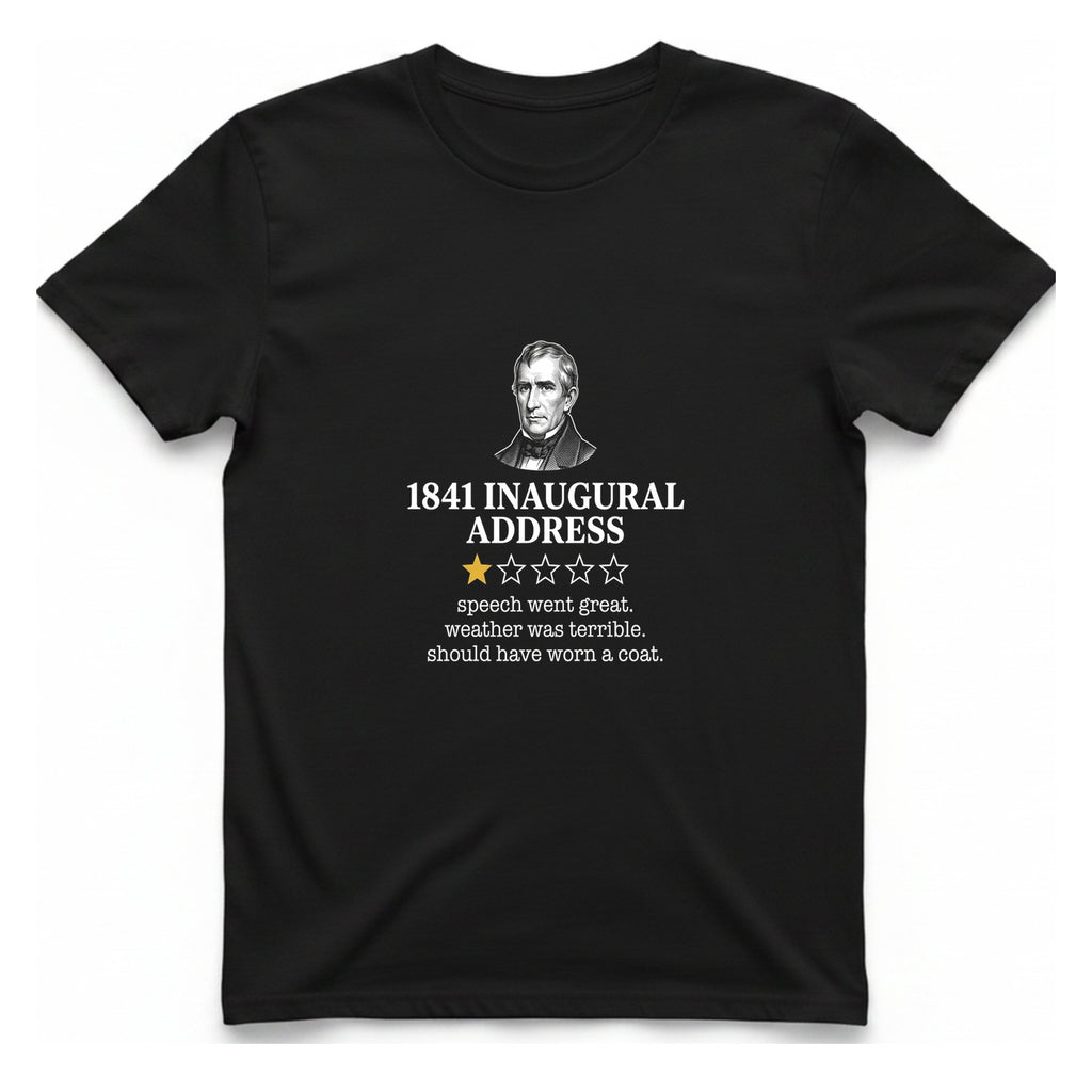 Inaugural Address Review T-Shirt - Black front