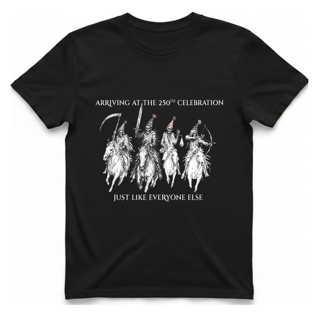 250Th Celebration Arriving T-Shirt - Black front
